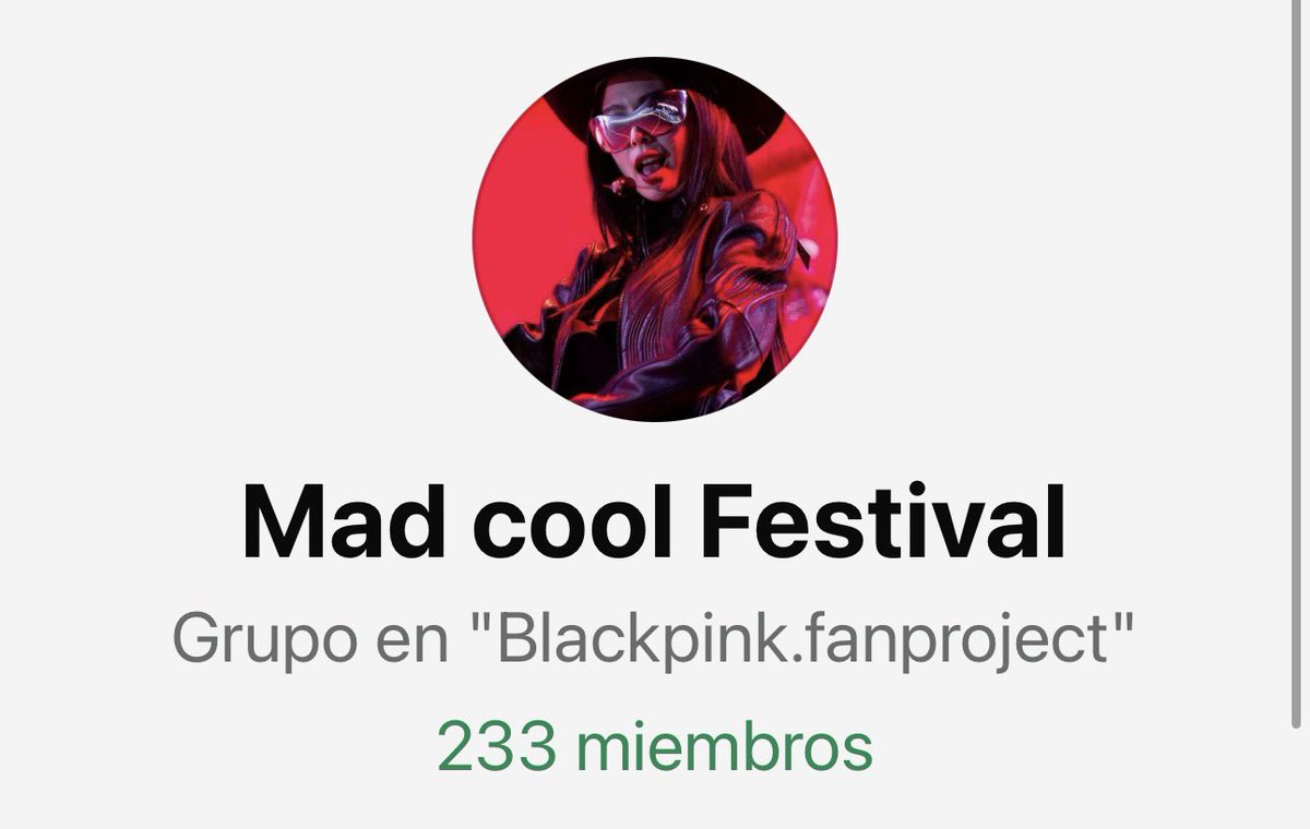 Por si tenéis pensado ir a ver a jennie en el Madcool aquí os dejo un grupito que ha hecho la fanbase!
chat.whatsapp.com/C6rajBprsflJvI…
