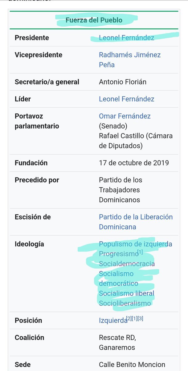 Dato de lo que es y representa la FUPU, su estructura y liderazgo político.