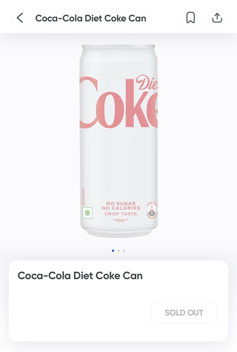 sumit_chetri's tweet photo. @CocaCola are we really getting out of stock for coke diet ? 

In India 🇮🇳 there has been a serious shortage? Is this intensional? For some unsaid reasons https://t.co/NQ6aUvXt5O