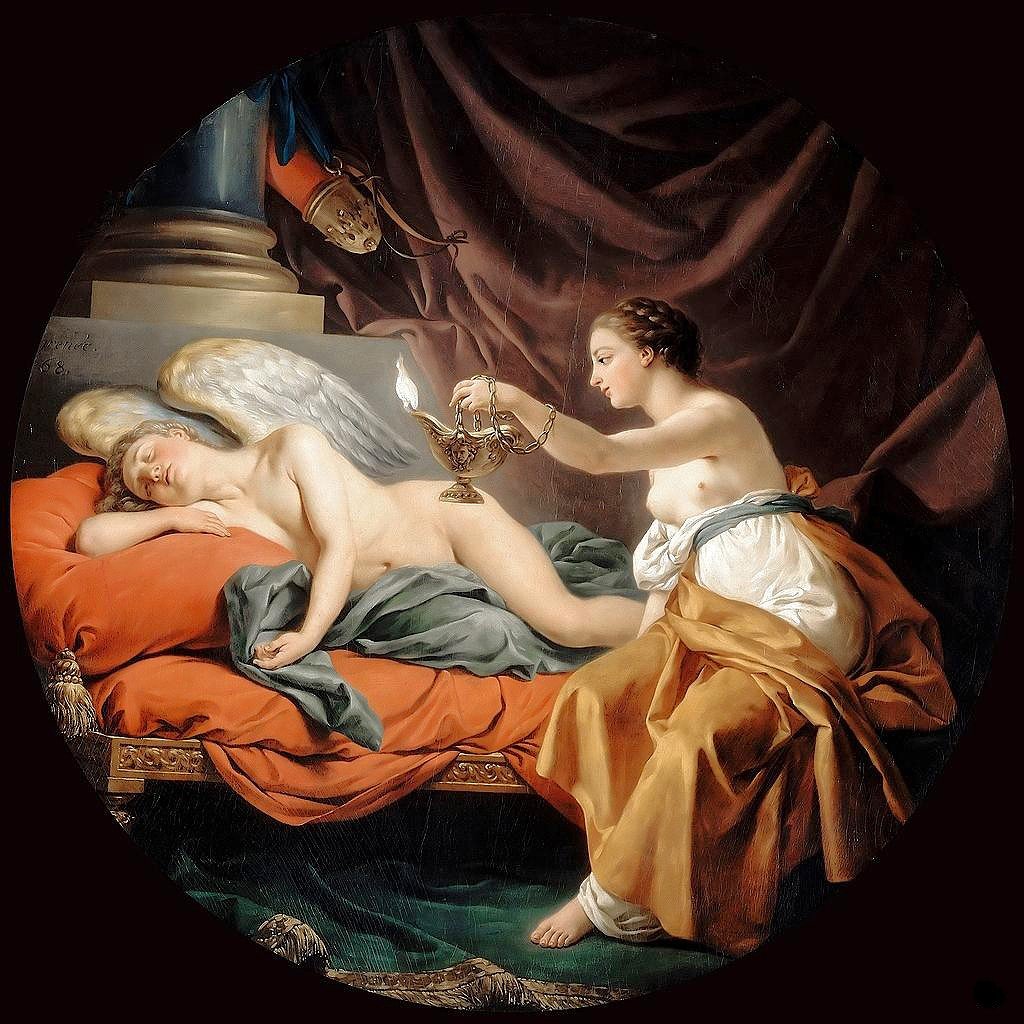 silenziomio's tweet image. Louis Jean Francois Lagrenée - Psyche Surprises the Sleeping Cupid, 1769.
