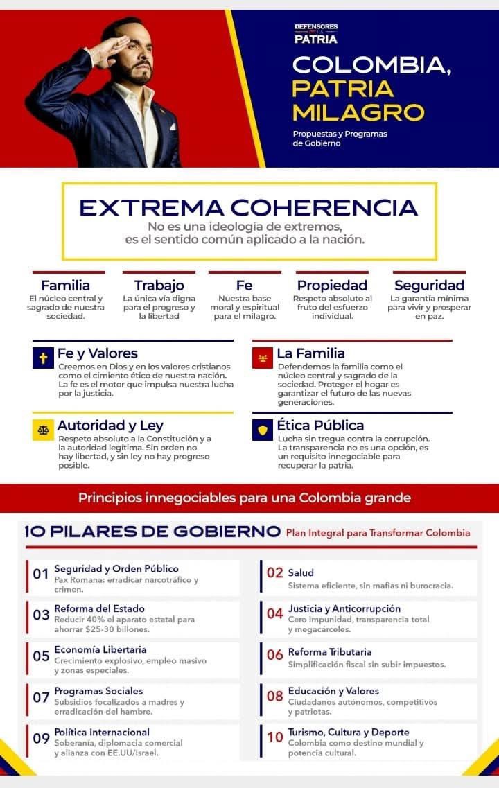 Para los petroñeros, palomitas, indecisos…

Aquí está el programa del Gob. De la Patria Milagro!…

Por eso mi voto es para el mejor…

<a href="/AbelardoPTE/">De La Espriella Presidente</a> 🙏🏻💪🏻🇨🇴