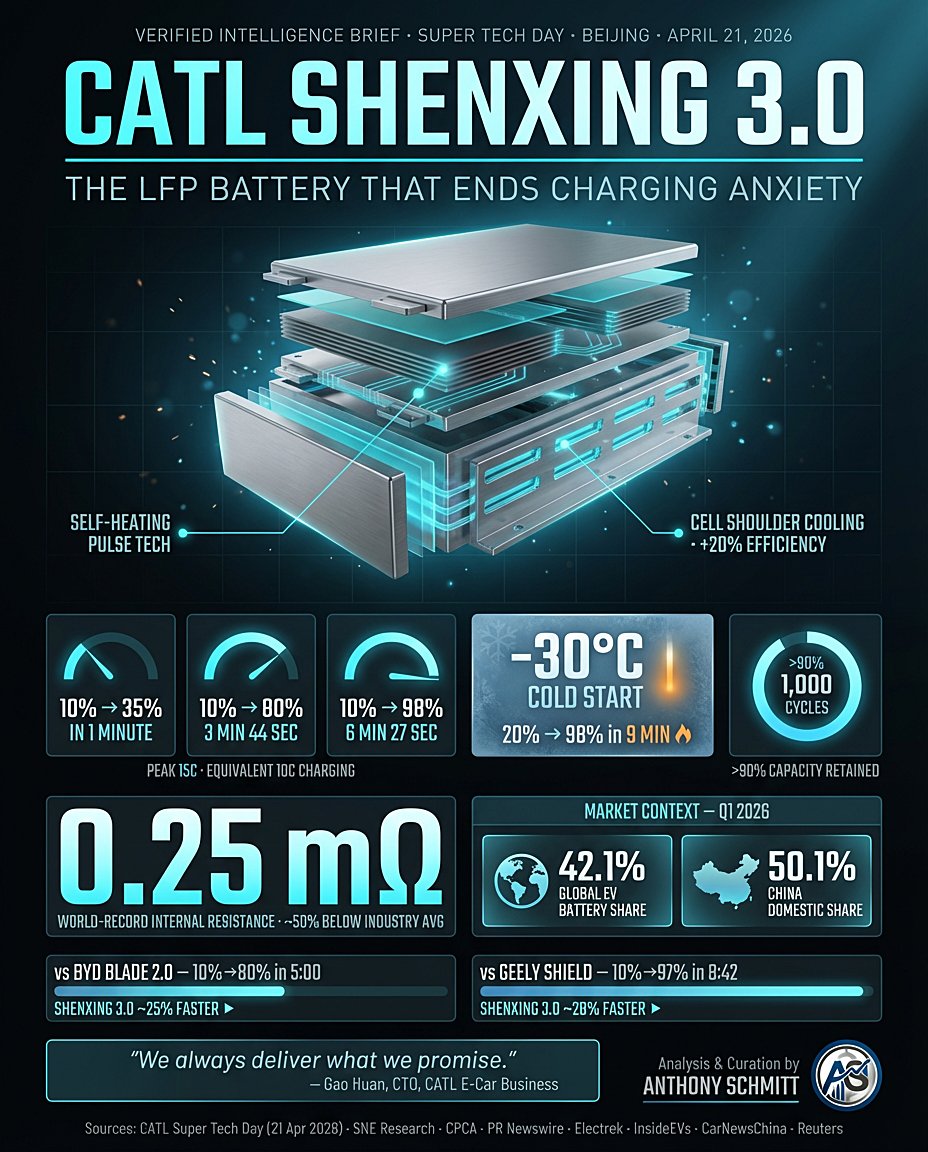 A BYD chocou o mundo ao apresentar uma bateria que carrega de 10 a 97% em apenas 9 minutos. Hoje a CATL, a maior fabricante de baterias para carros elétricos do mundo, apresentou uma recarga de 10 a 98% em incríveis 6 minutos! Prometem ainda baterias com 1500km de autonomia!