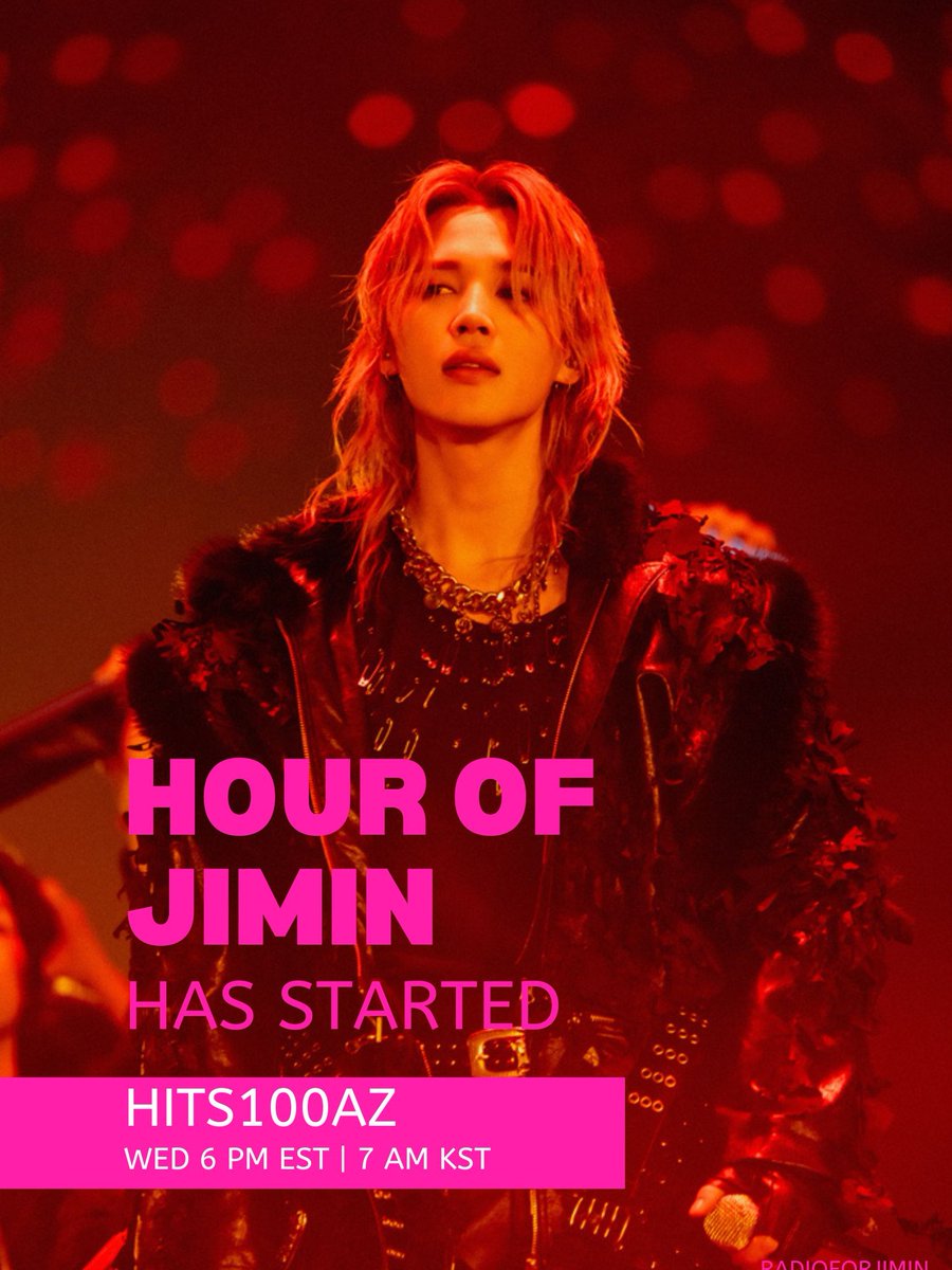 RadioForJimin's tweet image. 🔥HOUR OF JIMIN HAS STARTED🔥

TUNE IN @Hits100AZ 
 
🎧hits100arizona.com

📳 iHeartRadio, Hits100AZ, AM, Audacy

FOR 🌐 Download Apps🔽

⭐️TuneIn
bit.ly/4ejONVC

⭐️myTuner
bit.ly/3HYmSP5

Thank you and enjoy #HourofJIMIN❤️