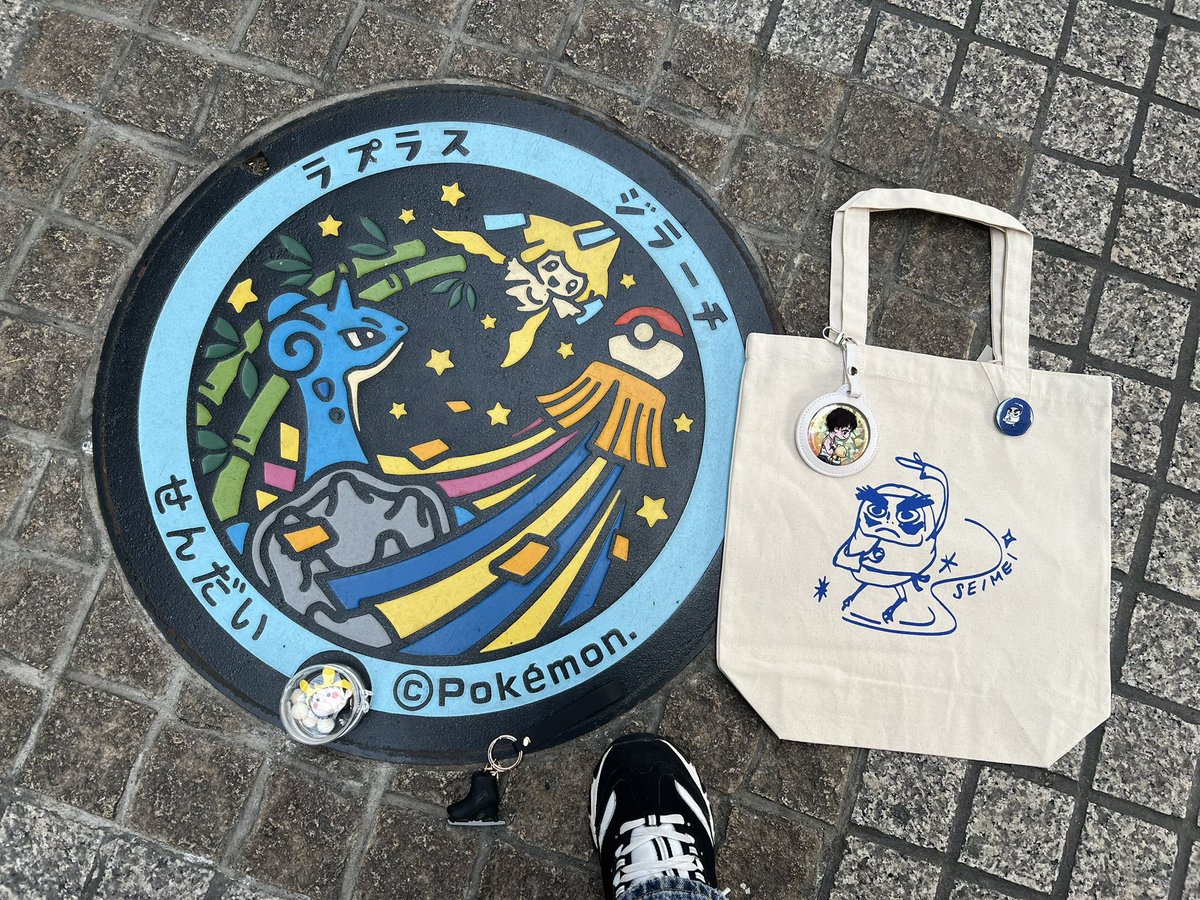 终于买到了✌️第一次去店里买也是断货，跟店员（老板？）约好了过了几天去拿的。
后来在仙台机场也没看到晴明的托特帆布包。
#羽生結弦 
#YuzuruHanyu𓃲 
#羽生結弦選手が今日も元気で幸せでありますように