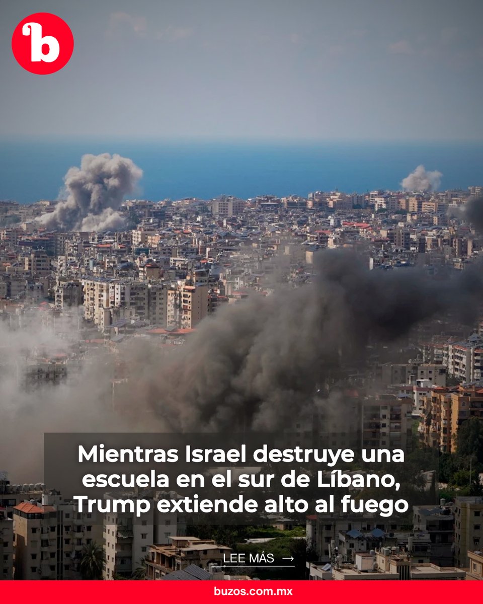 Mientras Israel destruye una escuela en el sur de Líbano, Trump extiende alto al fuego 🇮🇱🇺🇸

Las fuerzas israelíes demolieron viviendas, edificios y otras estructuras civiles.

Lee más: buzos.com.mx/noticia/mientr…