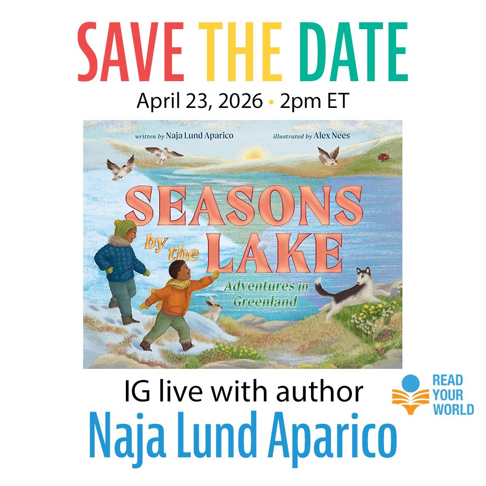 MCChildsBookDay's tweet image. Don't miss our IG live with author Naja Lund Aparico, Thursday, 4/23/26, 2 pm ET! Seasons by the Lake: Adventures in Greenland shows the simple pleasures of exploring nature throughout the changing seasons in beautiful Greenland.

buff.ly/lwhZg56

#ReadYourWorld #kidlit
