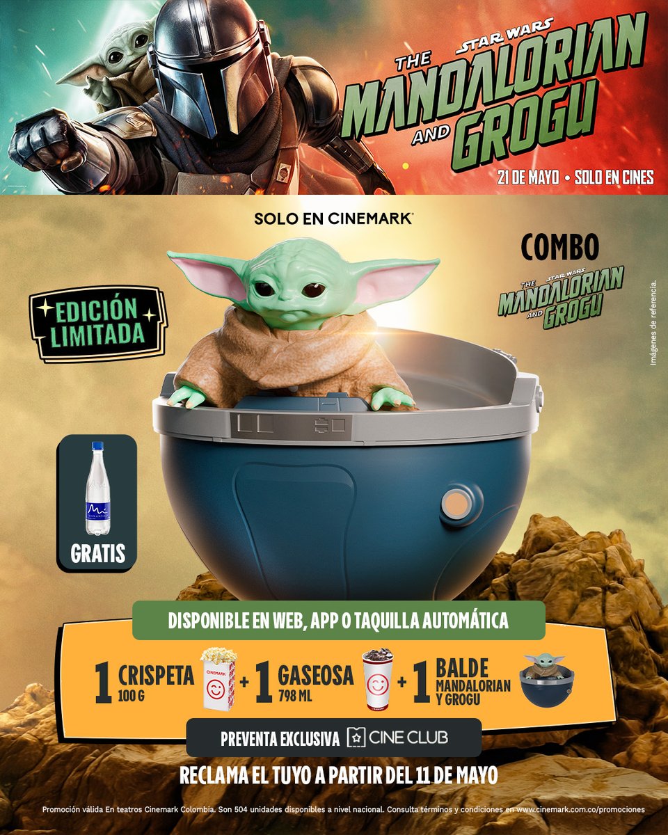 CinemarkCol's tweet photo. Con #CineClubGold 🟡 y #CineClubPro 🔴 ¡EL CAMINO ASÍ ES!

Si tienes activa tu membresía 😎, asegura ya el balde coleccionable de #TheMandalorianAndGrogu 🟢 comprándolo únicamente en https://t.co/FD5hjQAWgz 💻

*Disponible en teatros seleccionados 👀. https://t.co/kWk4liId7G
