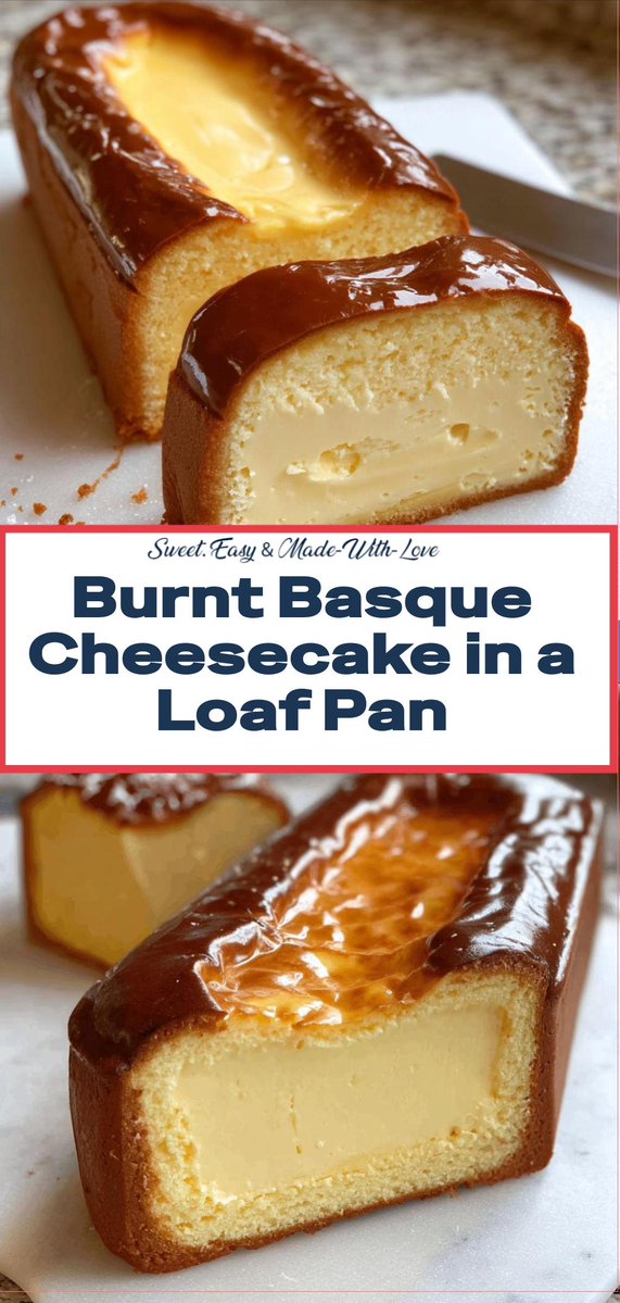 grandmabites1's tweet image. Craving something tasty? Burnt Basque Cheesecake in a Loaf Pan is quick and delicious! Tap for the step-by-step! 😋🔥 #recipes #easyrecipe #weeknightmeals