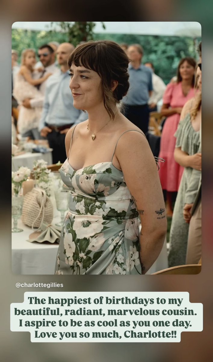 Elizabeth wishing Charlotte Gillies Happy Birthday via stories 📸