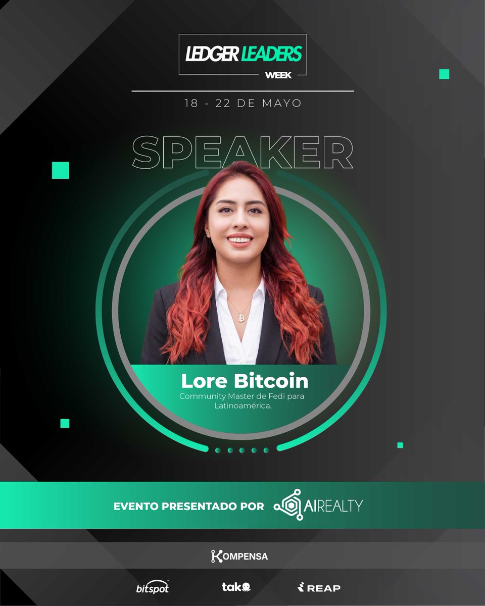 ForoBlockchain's tweet image. ¡Speaker Confirmada @LOReBitcoin !

¡Conócela en el Main Event! Regístrate 👇
lnkd.in/ea6DWPYP

#Speaker #Mainevent #LLW #Cripto #web3