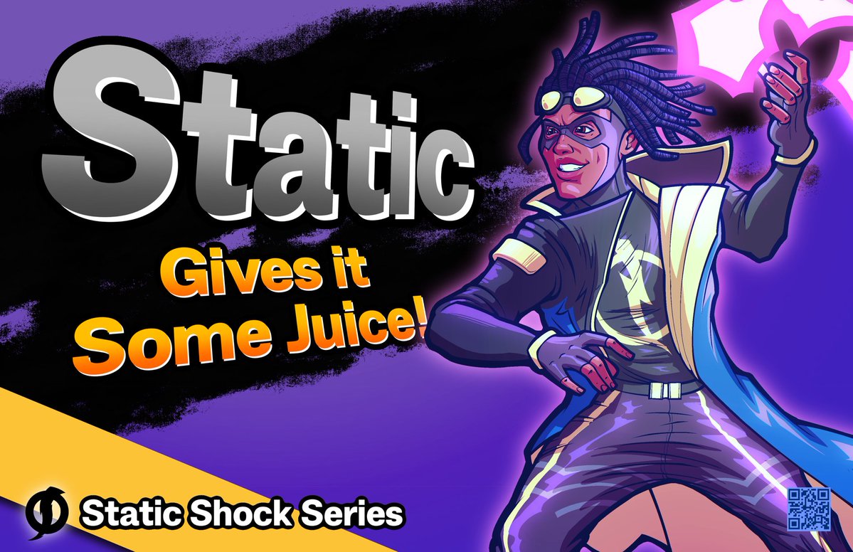 SlampbellPres's tweet image. It’s a new poster! This time it’s #static
I went with James Brown and Swerve Strickland as models being that they’ve served for inspirations of different Static iterations.
This poster will be available at Saratoga Comic Con!

#staticshock #dcau #justiceleague #fyp