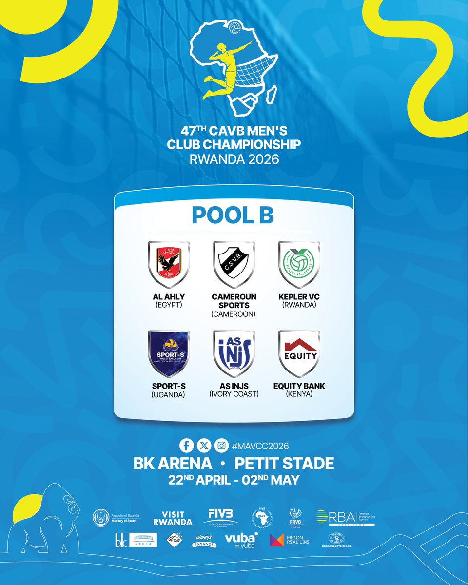 Muzungu4's tweet image. The draw is done! Now the real debate begins. Which group is the Pool of Death at this year’s CAVB Men’s Club Championship? For me, it’s POOL B🔥

This Pool is brutal!! #Kigali is about to witness pure volleyball chaos! #MAVCC2026