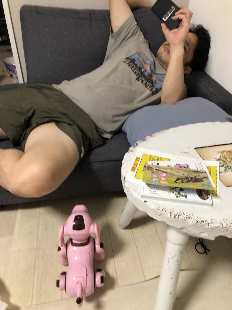 luce09amano's tweet photo. 次女が撮影した写真。休日ゴロゴロする私に何かを訴えるかのよう私を見つめるロボット犬。

おはようございます！今週も半ば。頑張っていきましょう！ https://t.co/8ao7wAF3no