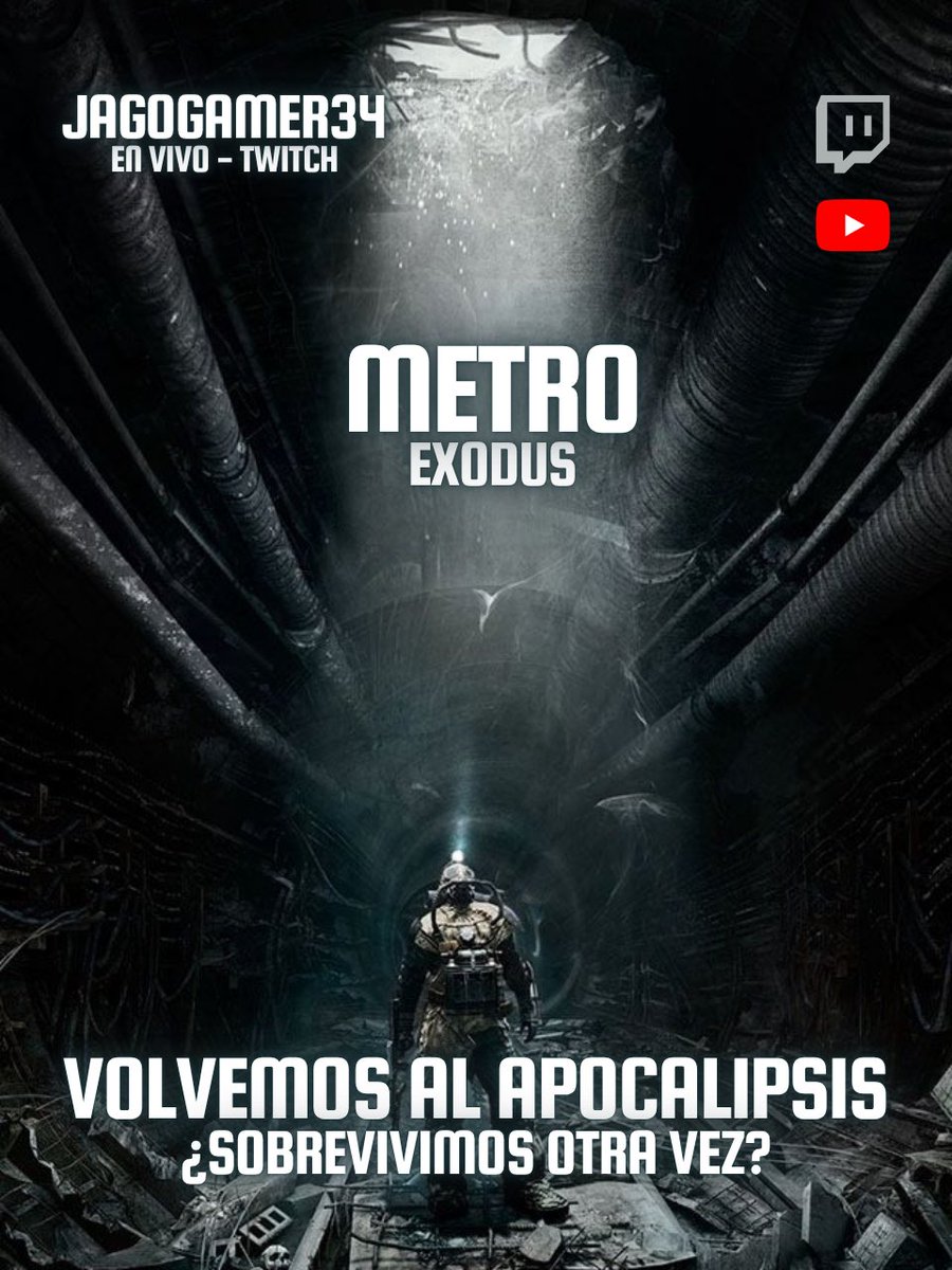 JagoGamer34's tweet image. Nos vamos al directo en el Canal de Twitch con este juegazo “Metro Exodus”.
@MetroVideoGame 
twitch.tv/jagogamer34
#MetroExodus #Twitch #Live #Xbox