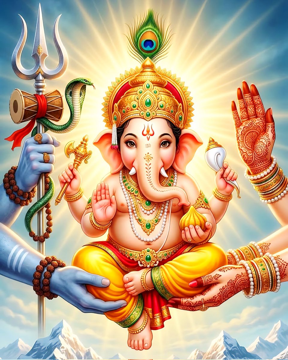ShivShaktiShory's tweet image. हे गौरी नंदन तुमको वंदन…शंभू सुत गणनायकम्।
विध्न हारक दुःख निवारक…गणपति प्रथमेश्वरम्॥
आप सबको "ॐ गं गणपतये नमः" जय श्रीगणेश 
#शुभ_प्रभात_वंदन #Wednesdayvibe 
#JaiShreeGanesh #Sanatan #ShriGanesh