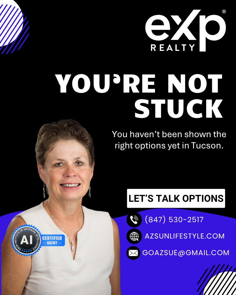 SteinmannSue's tweet image. You’re not stuck. ❌
You just need better options. 💡

Let’s fix your home sale.

📲 (847) 530-2517
🌐 AzSunLifeStyle.com

#TucsonRealEstate #SellSmart #LuxuryHomes #ArizonaHomes #HomeSelling #SueSells #YoureNotStuck #ListWithSue