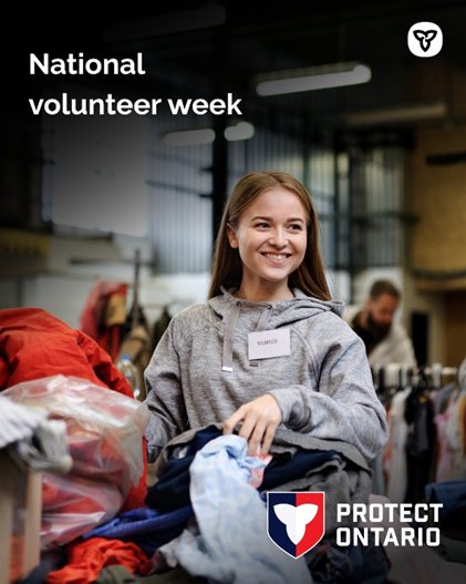RudyCuzzetto's tweet image. Volunteers are the backbone of our communities. During National #VolunteerWeek, let’s recognize and thank them for everything they do.

#DYK a volunteer who deserves to be recognized with an Ontario Volunteer Service Award? Nominate them here:
ontario.ca/page/honours-a…