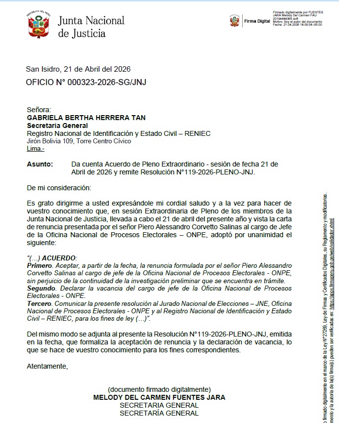 Junta Nacional de Justicia tweet media