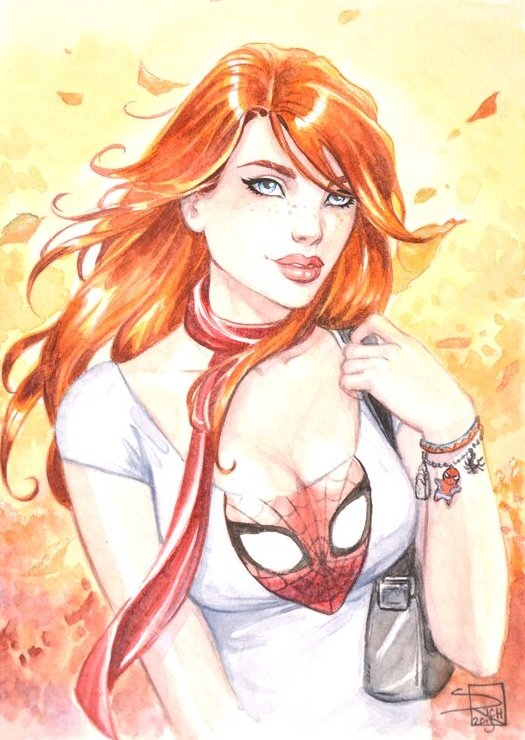 ch3rrytop's tweet image. Mary Jane Watson by Sabine Rich #art #marvel #spiderman