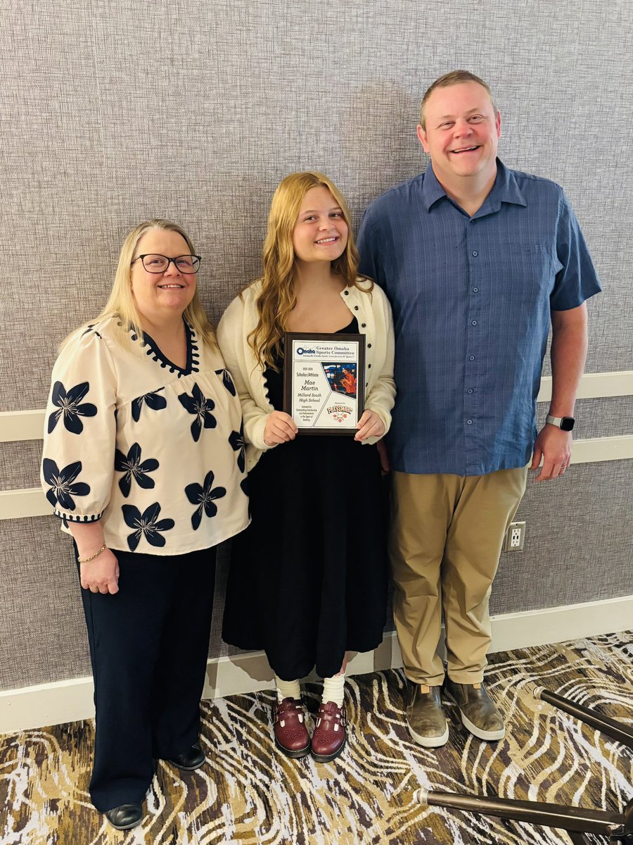 MSHSactivities's tweet photo. Patriot Shoutout to Mae Martin and Kiernan Meink who were recognized today by the Greater Omaha Sports Committee as Winter Scholar Athletes! Great job, Mae and Kiernan! 👏👏👏 We are proud of you! @PatriotsWrestle @MSHSBowling 
#MillardSouthFamily https://t.co/kLGSDUE9oR