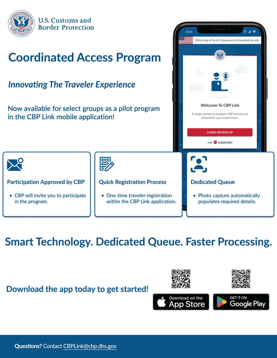 DFOSanDiegoCA's tweet photo. CBP's Coordinated Access Program (CAP), also known as the student pilot program, launches this Thursday, April 23, 2026!

We're revolutionizing the traveler experience at ports of entry with advanced technology &amp; collaboration for faster, more secure, and efficient travel. #CBP https://t.co/rBf10Ymq6c