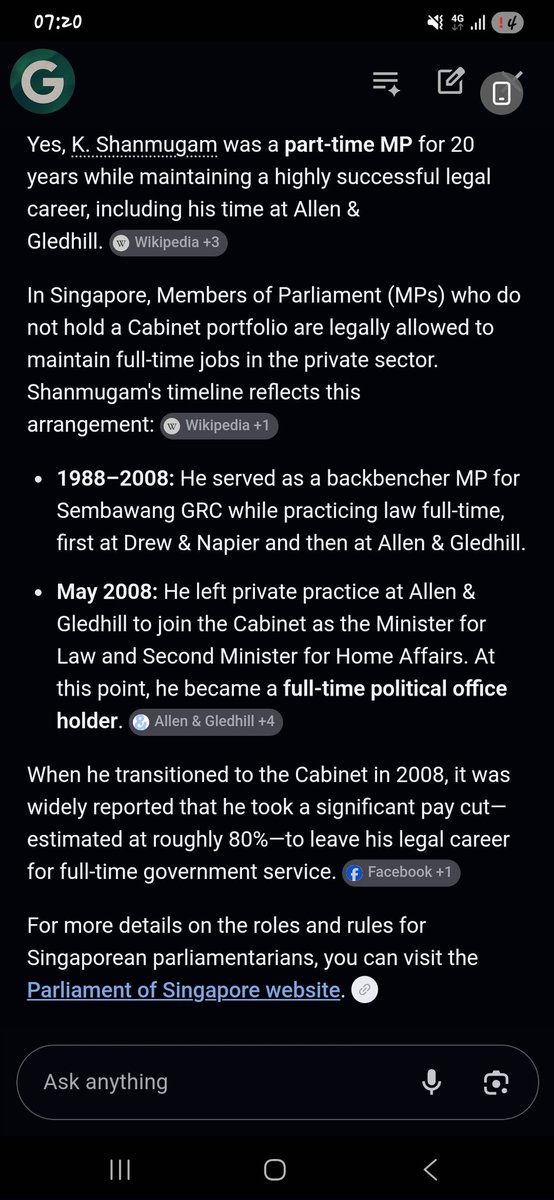 ee_sian's tweet image. Why do you need to #wish me?Are you #worried  since @SingaporeCourts #violate the #law?It's a fact Shanmugam was working #parttime as a #lawyer at Allen &amp;amp; Glenhill &amp;amp; part-time as a #MP with the #party &amp;amp; Edwin Tong was his #pupil for 14 years.Dunno #Singaporeans love part-time MPs
