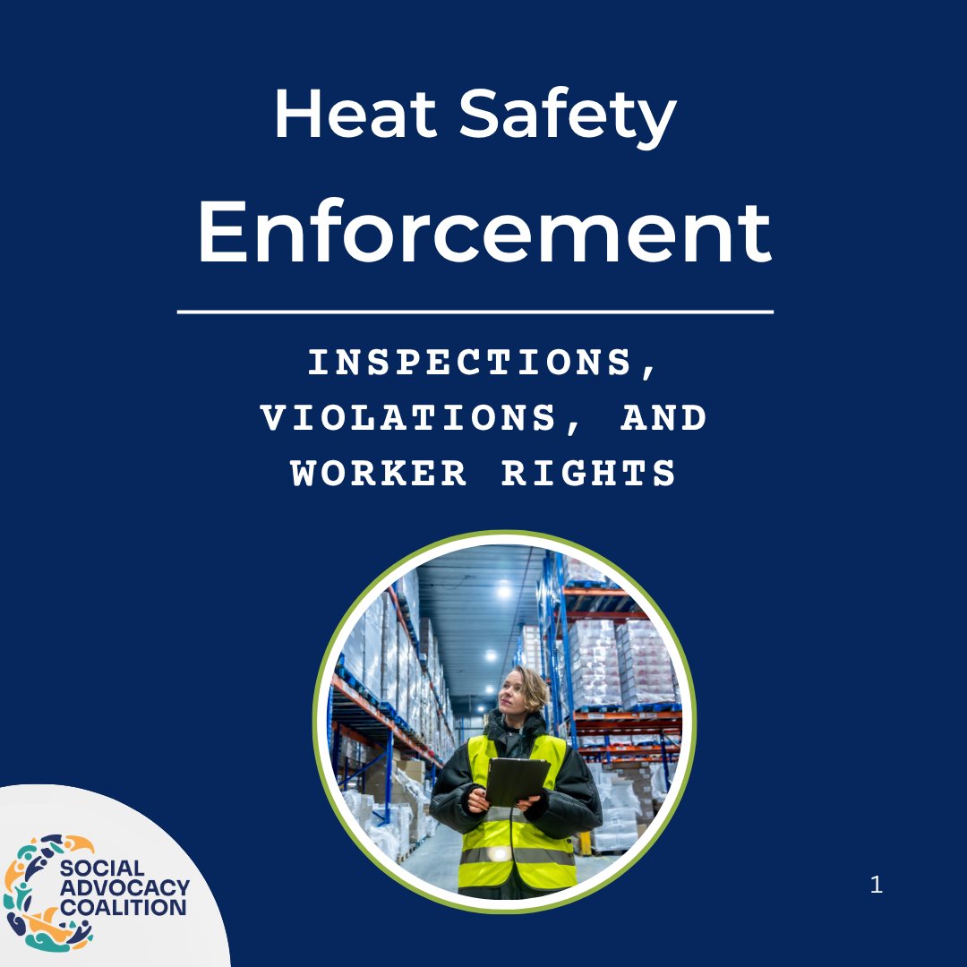 SACOV19's tweet image. Learn more about heat safety enforcement. While this infographic discusses protections in the United States through OSHA, many similar guidelines policies, and similar enforcement problems exist in multiple countries worldwide. 
#workerrights #humanrights #safety #heatsafety