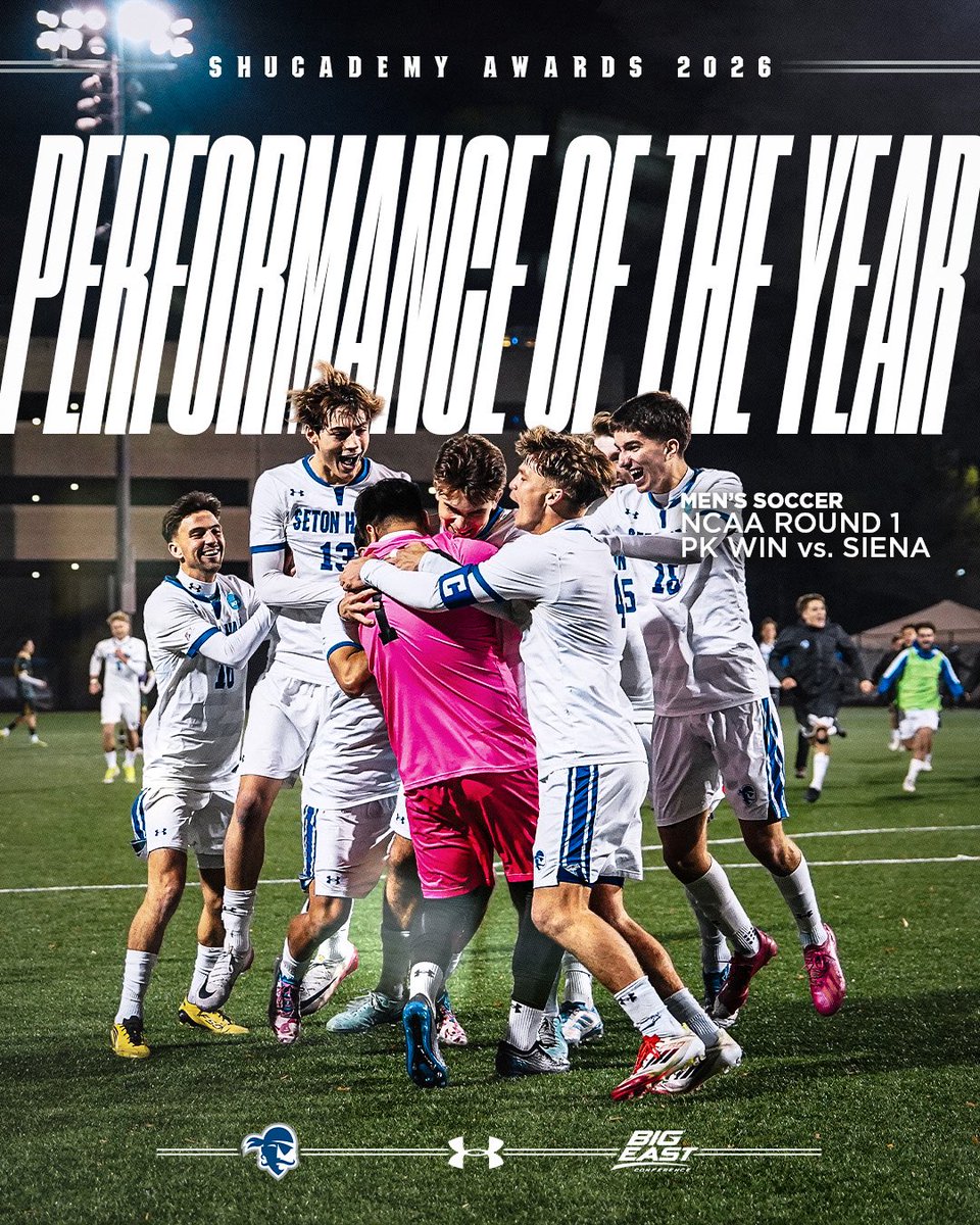SHUAthletics's tweet photo. Congratulations Men’s Soccer for winning Performance of the Year!

#HALLin🔵⚪️ https://t.co/hFHzdvxK79