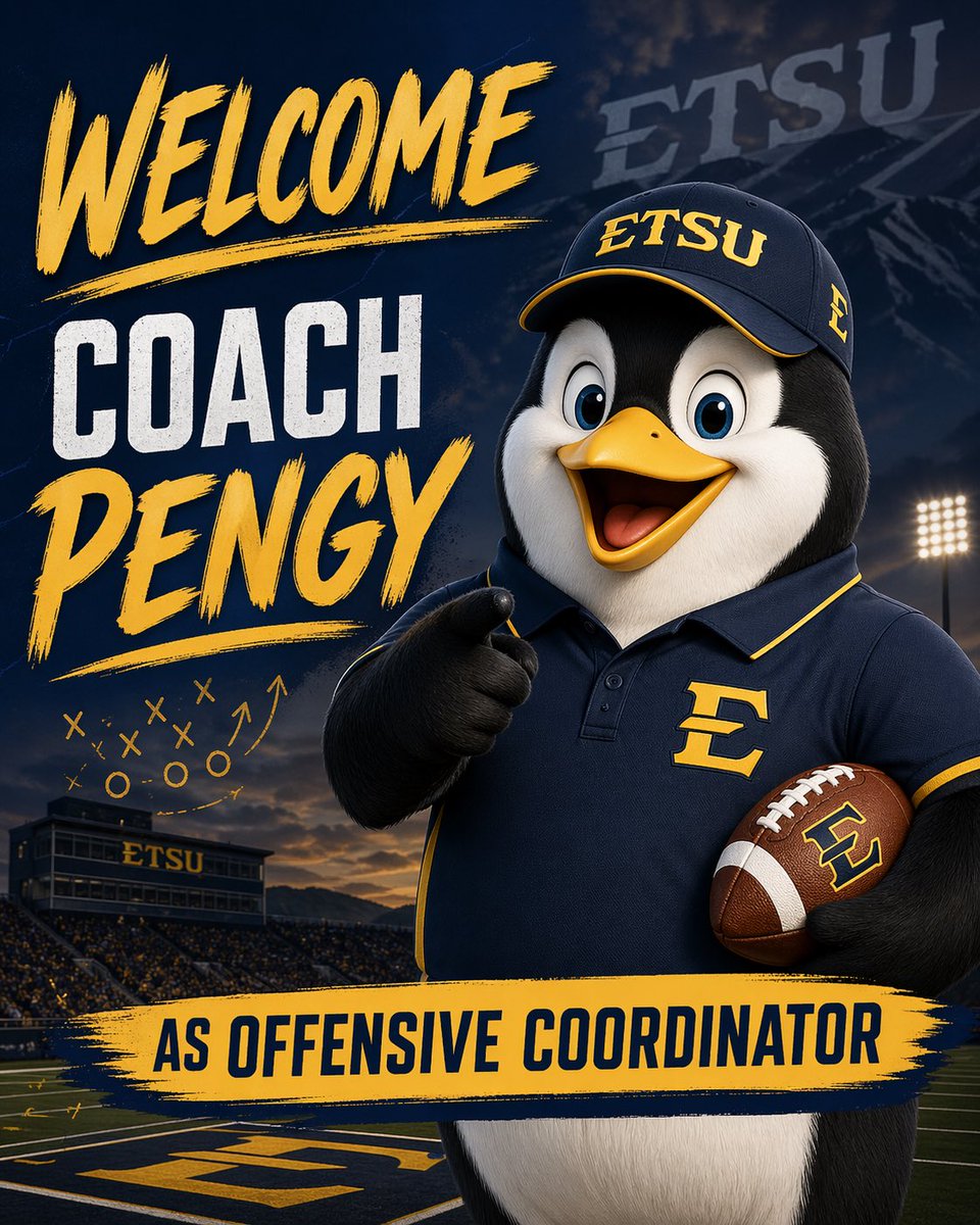 RFCL_UTCMocs's tweet photo. ETSU proud to announce Coach Pengy as our New Offensive Coordinator! https://t.co/AWARzPqW0Y