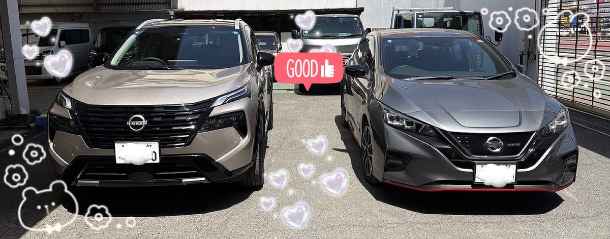 mermaid1002's tweet image. エクストレイルT33納車でした💕

リーフくん、７年ありがとう！！
たくさんの思い出とEVの凄さを実感しました！！
これからはエクストレイルくんで
たくさんの思い出を作りたいと思います❣️
#エクストレイル
#T33
#e-4orce 
#leaf
#ありがとう