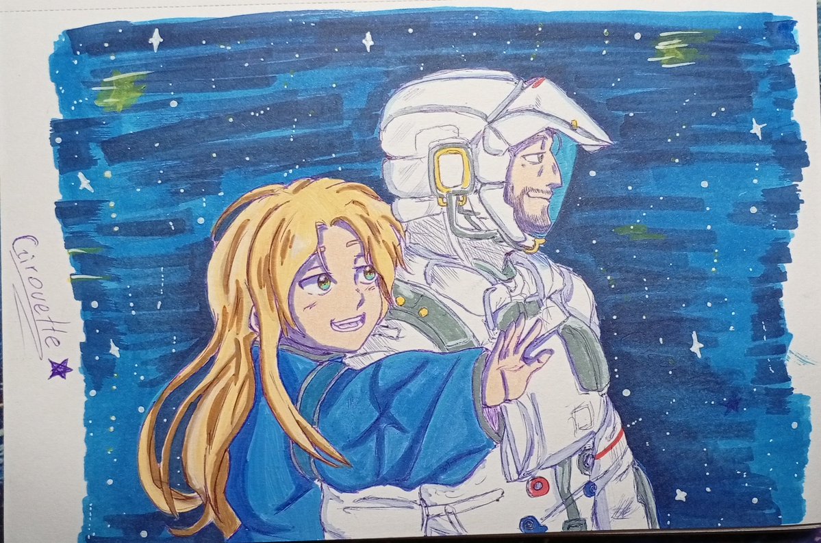 Girouette_97OG's tweet image. Bueno tenía rato que no subía un fan art, así que dejo uno de un juego reciente de Capcom que me gustó mucho, lo hice altas horas de la noche 🥺
No se pero siempre la inspiración me da en la horas donde debería estar durmiendo XD 
#fanart #PRAGMATA