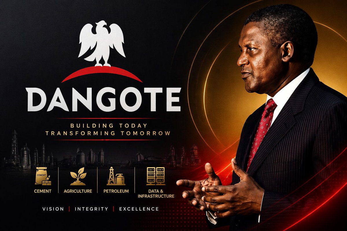 StockmanNigeria's tweet photo. #FromTheAnalystTable 

As of April 2026, Dangote Group has announced plans to diversify into the DATA CENTER INDUSTRY as part of a new "Vision 2030" strategy, aiming to reach $100 billion in turnover through investment in digital infrastructure. 

.........

Dangote built agriculture.
He built oil.

Now, he’s moving into data.

This isn’t tech hype. it’s INFRASTRUCTURE thinking.

Cement. Fertiliser. Refinery.
He builds what economies depend on.

Data centres are no different.

They power AI, fintech, and the DIGITAL ECONOMY.

Africa uses digital platforms, but doesn’t control the backbone.

That’s the gap.

Dangote is stepping in.
Not to follow a trend,
but to build the system behind it.

Congratulations to Africa, the entire @DangoteGroup and @AlikoDangote
