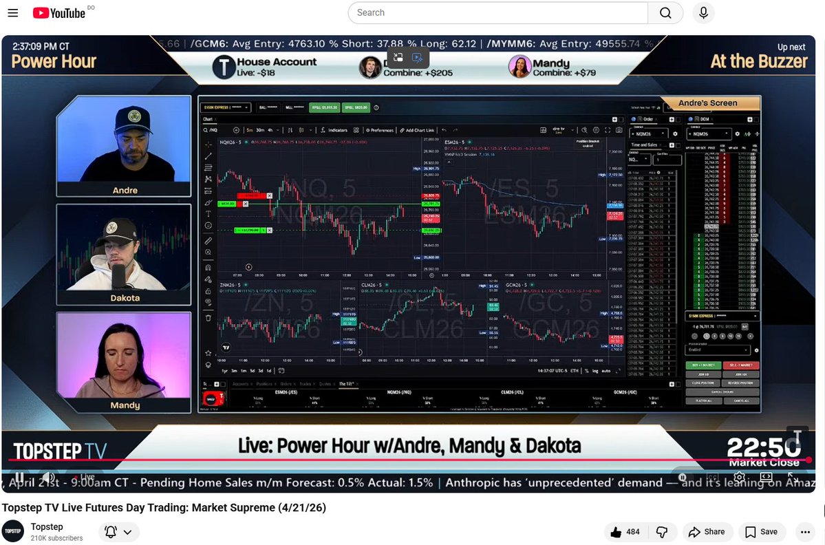 Officialjeffyy's tweet image. Hello Haters, please find another topic. You were saying @TopstepDre doesn't know how to trade? Really? #powerhour #topsteptv