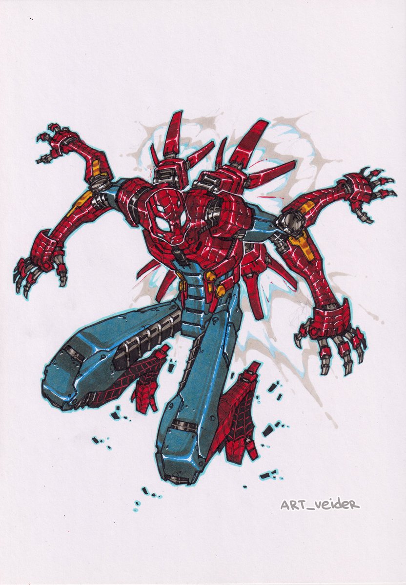 artveider's tweet image. Iron Spider #art #spiderman #character #draw #fanart #sketch