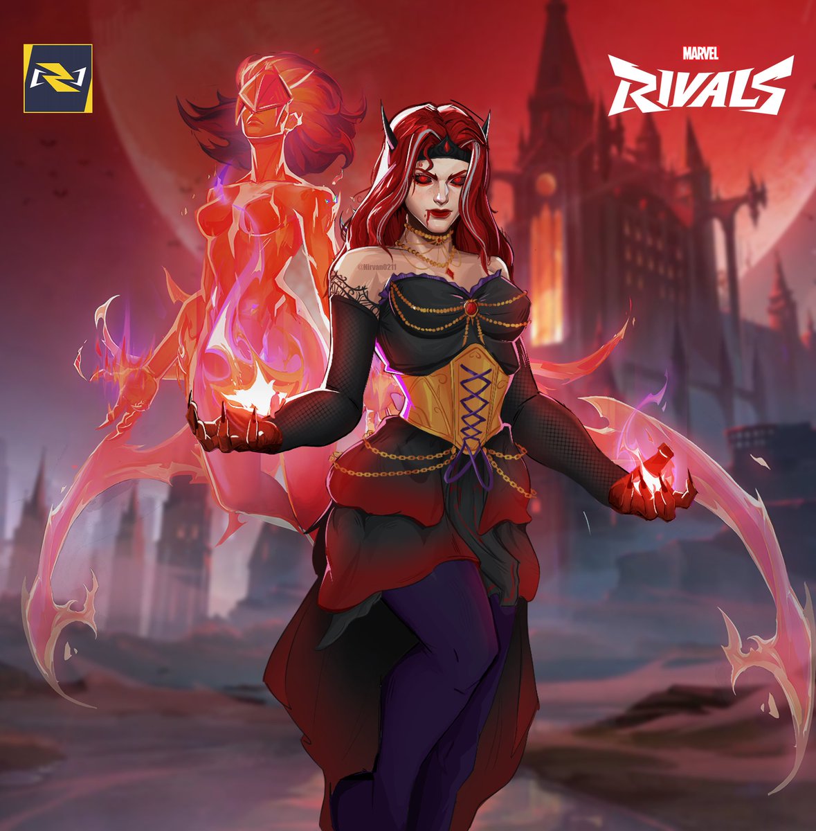 Nirvan0211's tweet image. Since the PVE is about Dracula, it think its time to bring these back and make more in this theme :3  
#marvelrivals #marvelrivalsfanart #fanart #marvel
