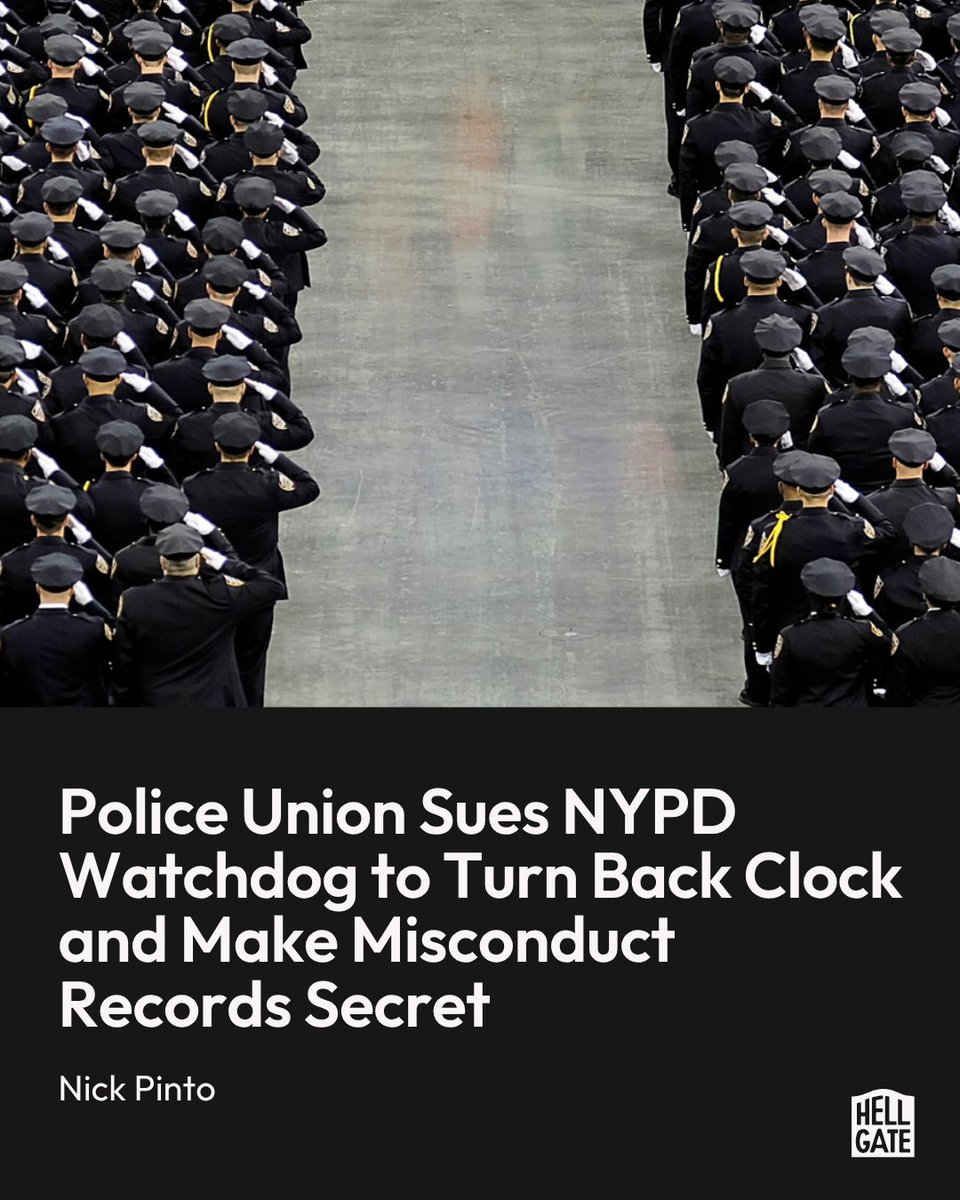 HellGateNY's tweet photo. The Police Benevolent Association is suing the Civilian Complaint Review Board in an effort to return to an era of secret police misconduct records. https://t.co/V3DQqqWiIL