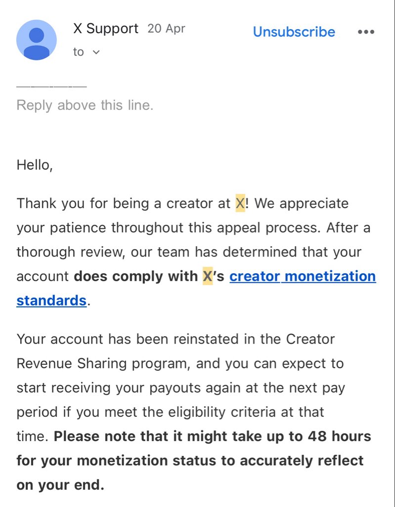 From permanent suspension to being unpaused. Thank you X 💃🏾