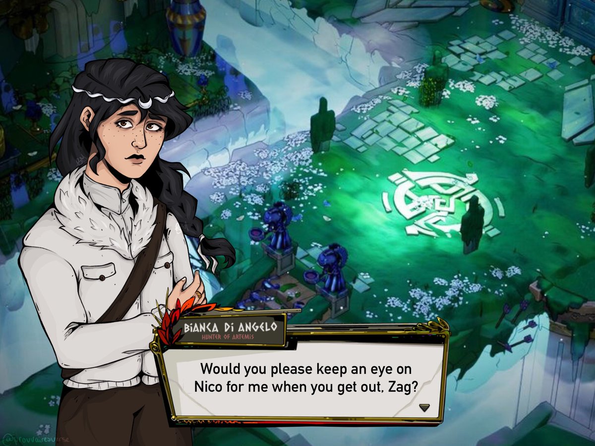 pspspsps pjotwt…. my first pjo fanart……..

and it’s bianca but in the hades art style because i just got the game and i’m obsessed :3