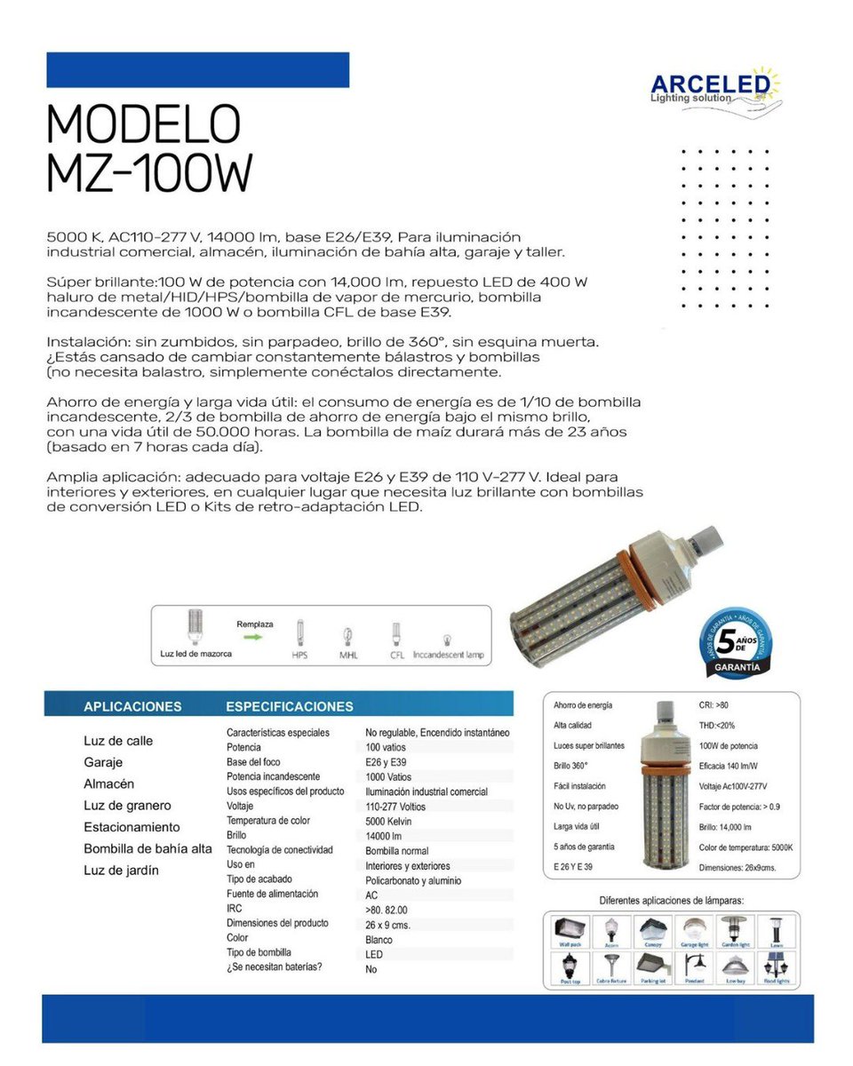 arceiluminled's tweet image. 💡 Modelo: MZ
🔅 Potencia: 100W
👉 Aplicación: Luz de calle, garaje, almacén, luz de granero, estacionamiento, bombilla de bahía alta &amp;amp; luz de jardín. 

Cotiza con nosotros: 
3327993806 / 3315837691

#iluminación #luminaria #led @seguidores @todos @destacar