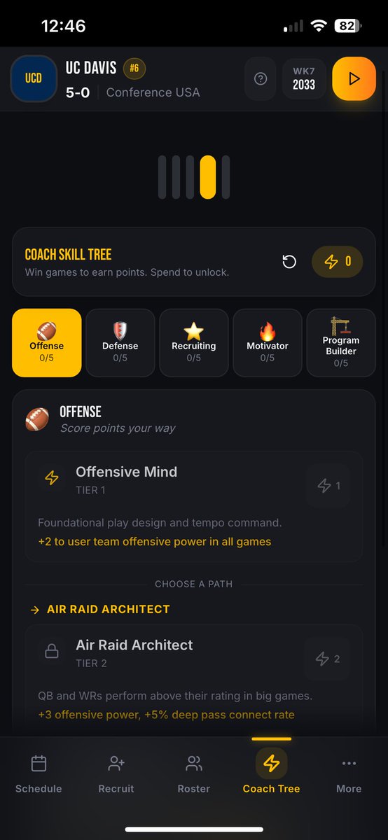 keyllow70's tweet photo. @GridironCoach0 The coaching tree upgrades reset whenever you close the app for me https://t.co/RjP1TTNYfL