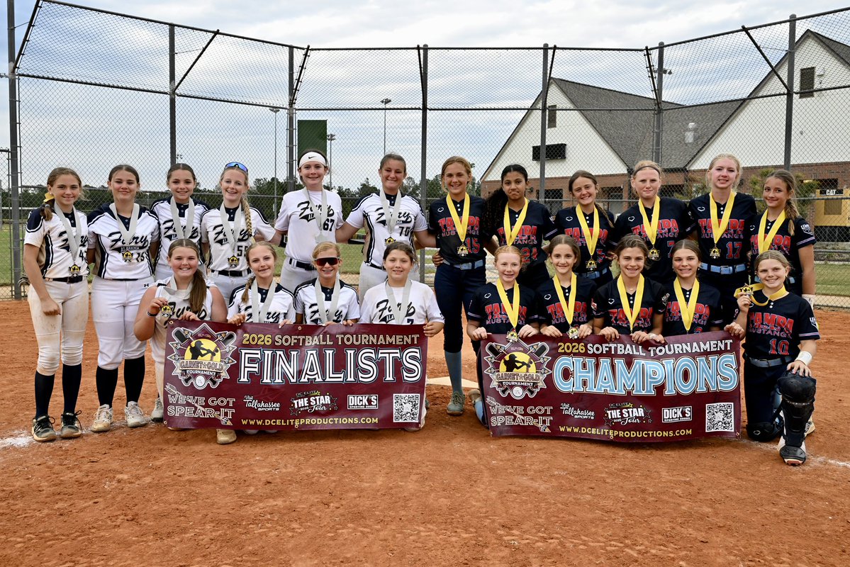 DCEliteSoftball's tweet image. 12U CHAMPS 🏆⭐️

Tampa Mustangs 💪🔥
Stepped up. Closed it out as Champions! 

Alabama Fury ⭐️
Competed to the final pitch and are our finalist! 

#GarnetGold #DCE #12U #ChampionshipSunday #ihearttally