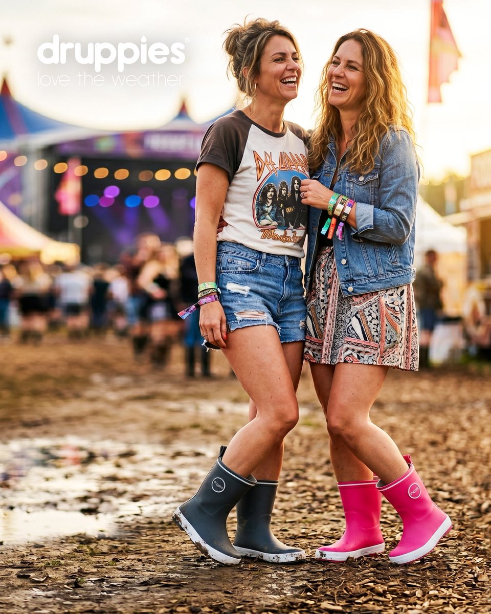 Dansen tot zonsondergang en droge voeten gegarandeerd.🎶
Welke kleur neem jij mee naar je volgende festival? 🩶🩷

#festival #regenlaarzen #druppies #modderproof #zomerfestival