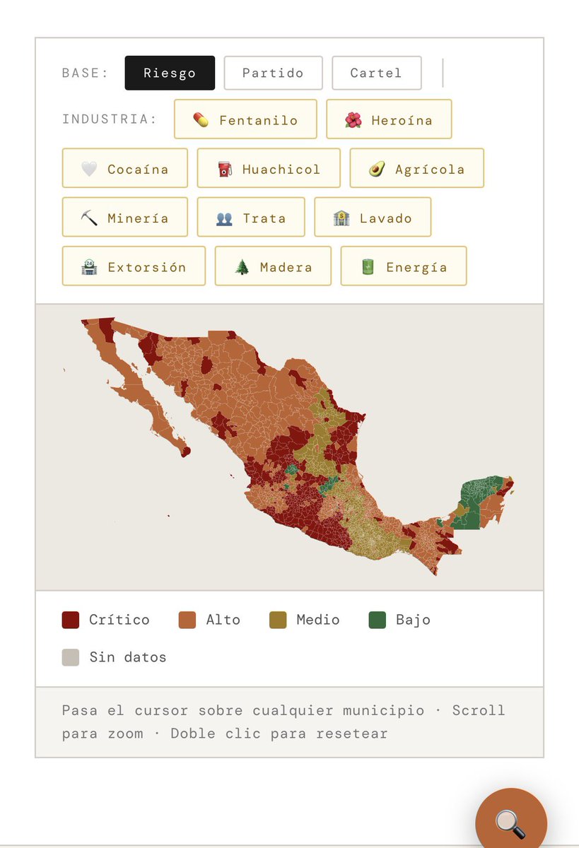 Hicimos el mapa dinámico más extenso de todos los municipios de México para que veas las narcoeconomías, cruzado al partido político y al cartel para los que trabajan los presidentes municipales.
Un mapa de cómo los alcaldes narcos destruyen la vida de sus “gobernados”.
