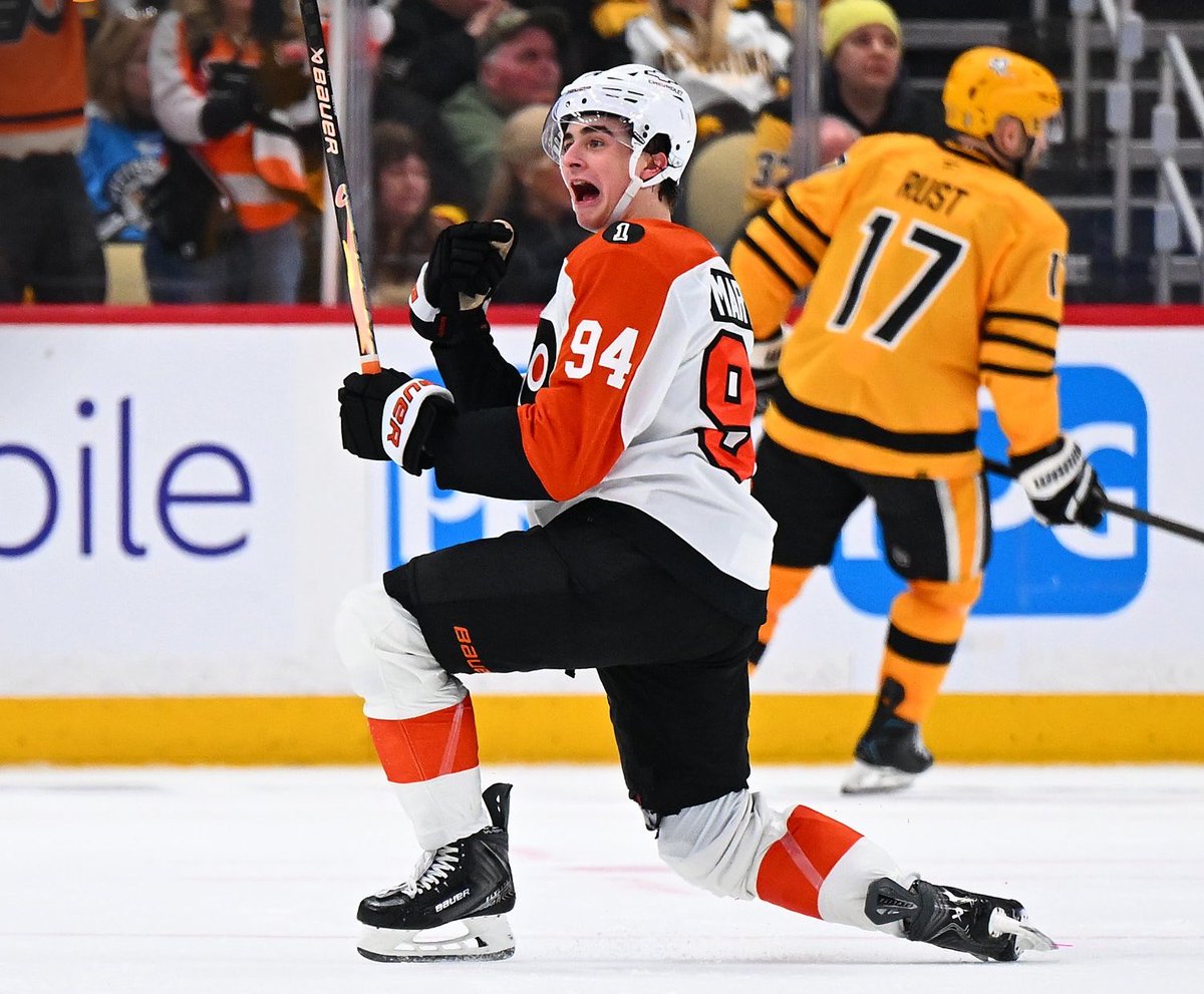 TheFlyersZone's tweet photo. PORTER MARTONE 💫

The only teenager in NHL history to score the game-winner in his first two career Stanley Cup Playoff games!
#IgniteTheOrange https://t.co/jdlhjLYuIO