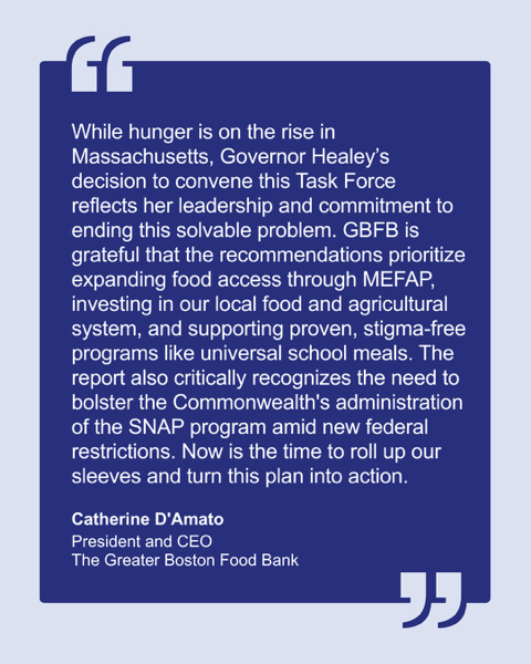 Gr8BosFoodBank's tweet photo. Hunger is on the rise—and it's time for all of us to get to work 💪 Thank you, @massgovernor, for convening the Anti-Hunger Task Force and bringing us together to #EndHungerHere. https://t.co/abJq2Ukg4h