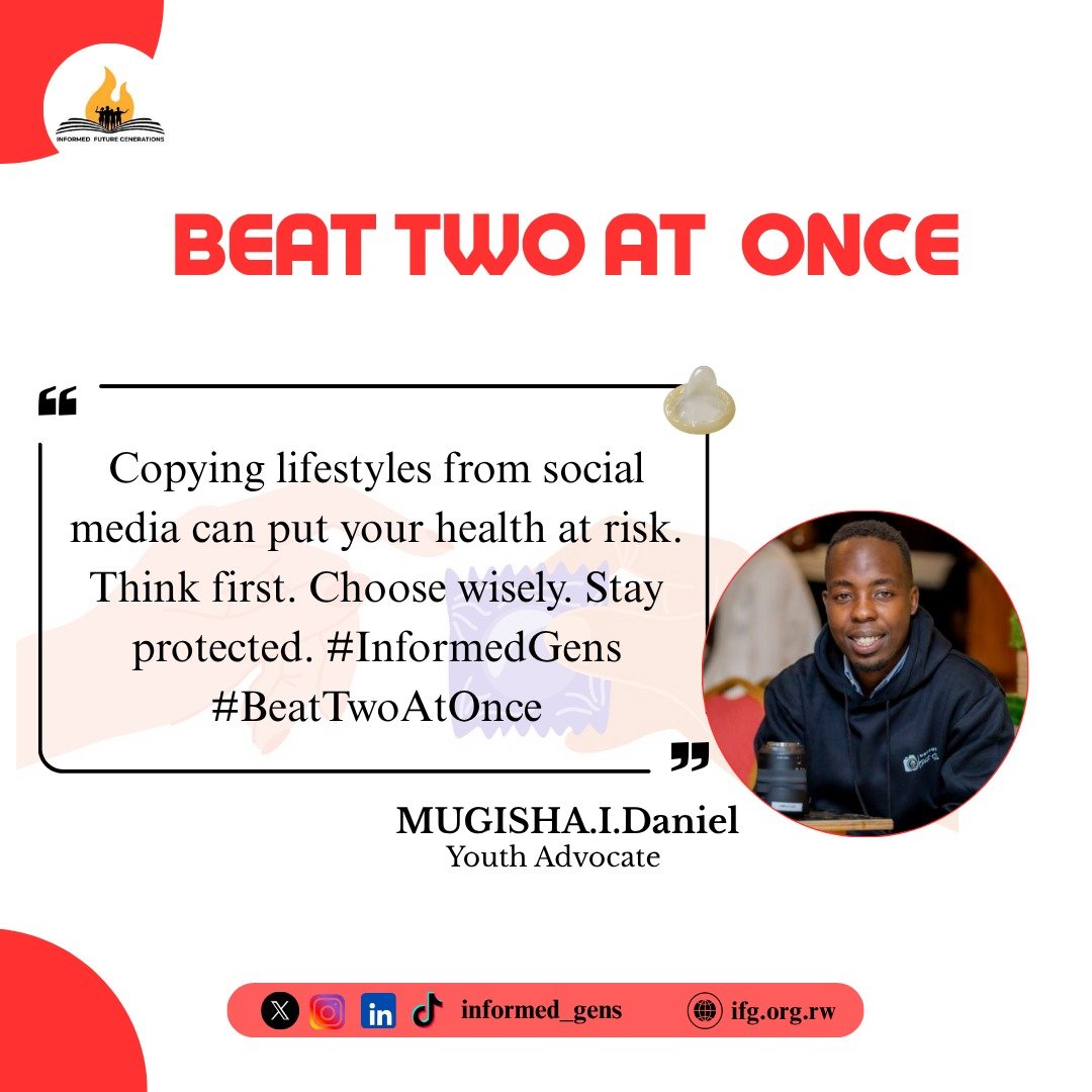 informed_gens's tweet photo. Copying lifestyles from social media without thinking can quietly put your health at risk.

Every choice matters, what you see online should not decide your real-life decisions. Make informed choices that protect YOU.

#InformedGens
#BeatTwoAtOnce

@harerimana_tito @VickyChuwa https://t.co/E1lQ4hYIBJ
