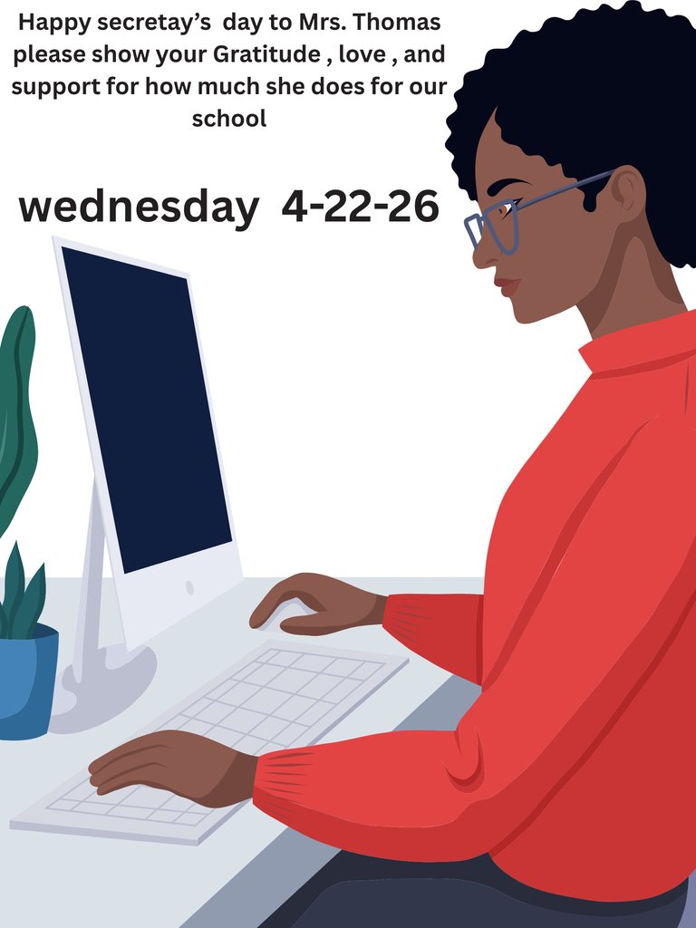 PortAllenMiddle's tweet photo. Happy Secretary’s  Day to Mrs. Thomas please show your Gratitude , love , and support for how much she does for our school https://t.co/gi8LBerIva