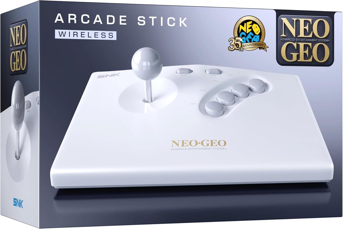 SteelbookV's tweet image. L'Arcade Stick Blanc Sans Fil pour Console NEOGEO AES+ est en précommande sur ⤵️

Amazon : amzn.to/486Dkan
Cultura : tidd.ly/3QSSH00
Micromania : lk.gt/aqYQr

Infos : steelbookjeuxvideo.fr/console-neogeo… #pub