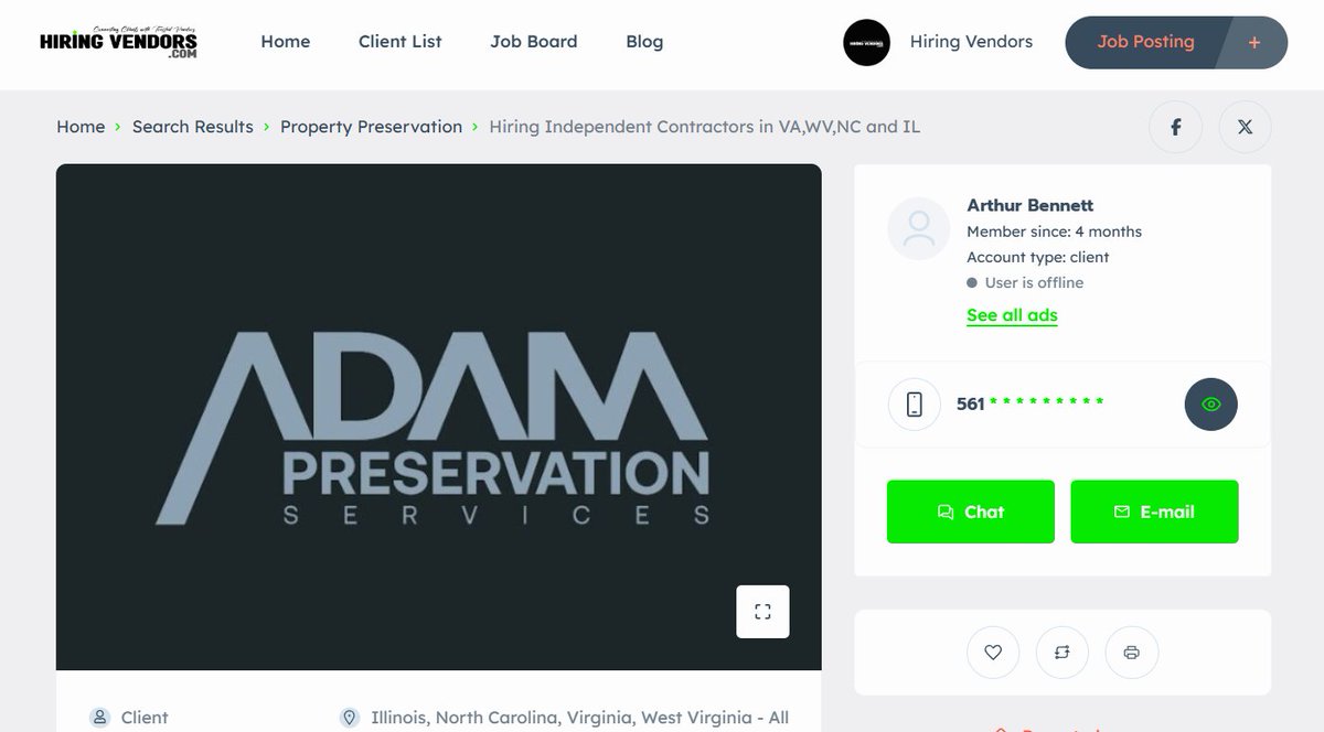 HiringVendors's tweet image. Hiring Independent Contractors in VA,WV,NC and IL

What they offer:

💵 Weekly, hassle-free payments 

☎️Contact:
Arthur Bennett
561 283 7775
Adam Preservation Services

#maintenance #propertypreservation #hiringvendors