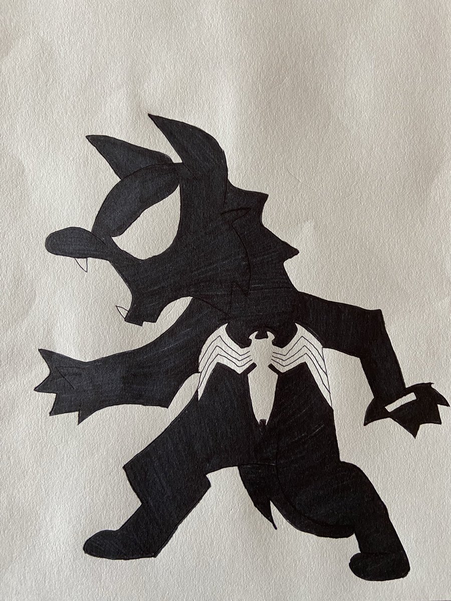 ryanredx4's tweet image. Symbiote Wolf &amp;amp; VEN-AKU 🐺⚫️ #Drawing #Coloring #Creativity #Imagination #Wolf #Symbiote #Venom